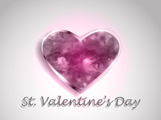 Watercolor heart on a color background.