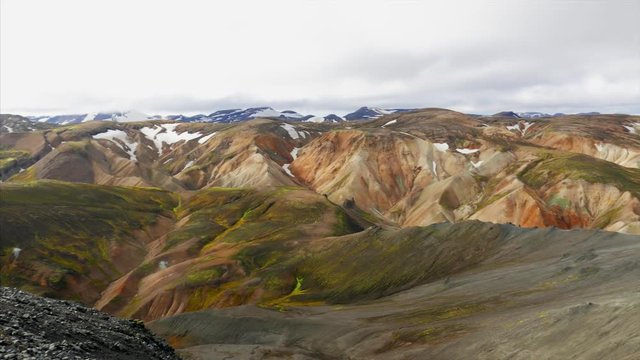 Multicolored landscape in Landmannalaugar NP, Iceland.