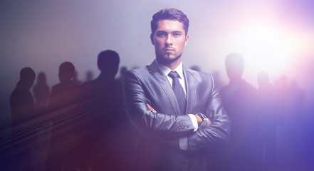 black silhouettes of business people