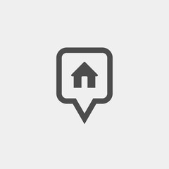 Map pin flat vector icon. Gps flat vector icon