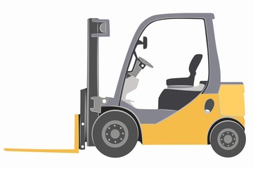 illustration of a forklift. vector drawing