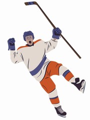 Fototapeta premium illustration ice hockey player, vector draw