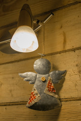 metal angel on the lamp