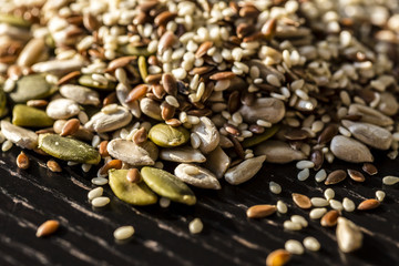 Spices: Mixed seeds - pumpkin,  sesame,  sunflower, flax. Healthy eating.
