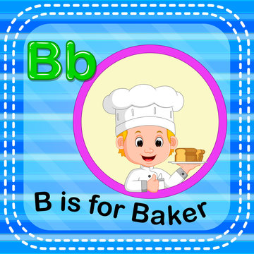 Flashcard letter B is for baker