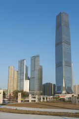 Fototapeta na wymiar High rise modern office building in Hong Kong city