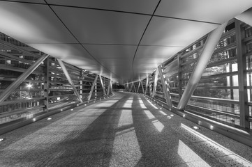 Empty modern pedestrian walkway