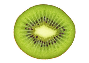 Naklejka na ściany i meble Slice of fresh kiwi fruit isolated on white background