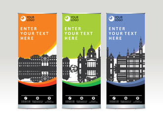 Roll up banner stand template design