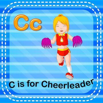 Flashcard letter C is for cheerleader