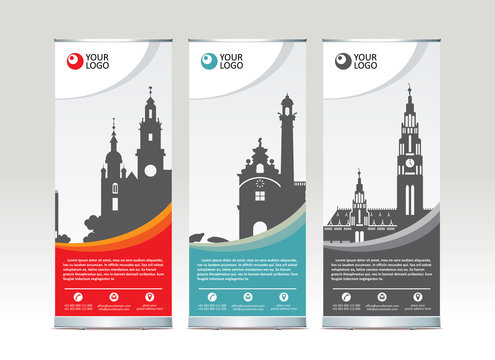 Roll up banner stand template design
