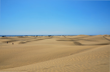 Coastline with sand dunes of Maspalomas. Gran Canaria, Canary Islands