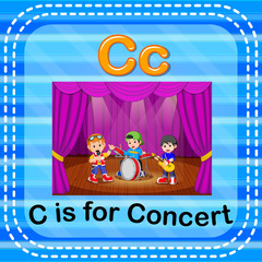 Flashcard letter C is for concert