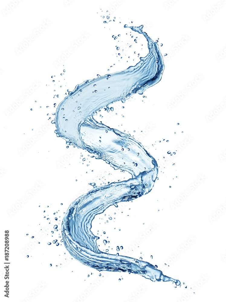Poster abstract shape of water splash, isolated on white background