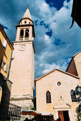 Bell tower of Church of St John the Baptist in Old Town of Budva, Montenegro