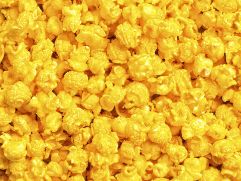 Golden Cheese Popcorn Food Background