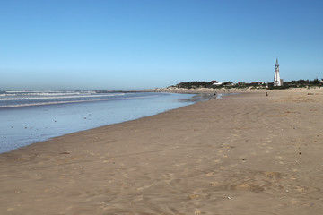 Golden sand at the coast in Jeffrey's Bay, South Africa