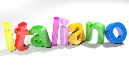 Italiano: 3D colorful write for the italian language - 3D rendering