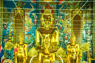 Beautiful buddha statue at Ming Muang temple in Nan province