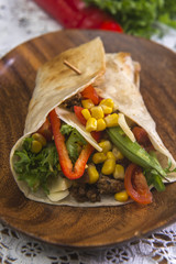 beef tacos served with golden French fries