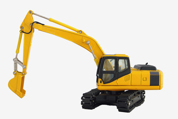 Excavator crawler loader model on white background