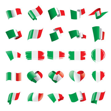 Italy flag, vector illustration