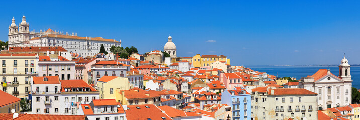 Naklejka na ściany i meble Lisbon cityscape, view of the old town Alfama, Portugal