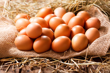 Eggs in a heap of Hay