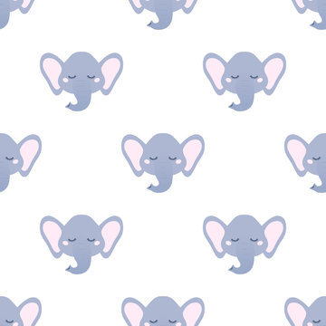 Sleepy elephant head pattern