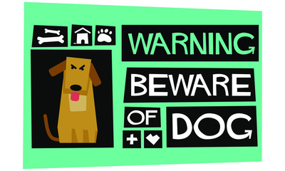 Warning Beware Of Dog Poster Sign Board Design For Door