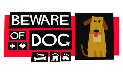 Beware Of Dog Poster Sign Board Design For Door