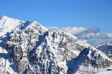 Lessinia panorama with baldo mountain and Garda lake