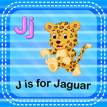 Flashcard letter J is for jaguar
