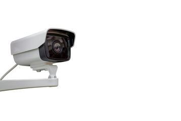 The CCTV camera security isolated background with Clipping Path