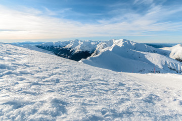 Fototapeta na wymiar Winter High Tatras near Kasprowy Wierch.