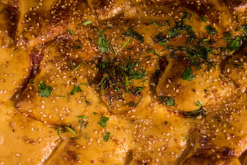 Close-up of the fresh tasty pita bread