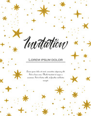 Vector illustration of hand painted stars. White background with watercolor pattern