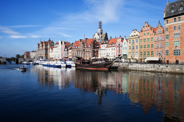 Fototapeta na wymiar Gdansk City River View in Poland