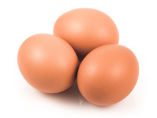 Eggs isolated on white background
