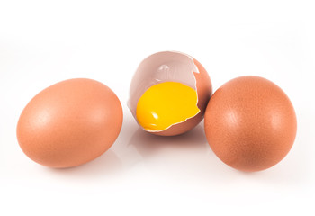 Eggs isolated on white background