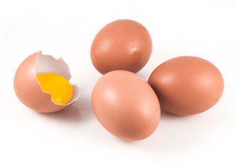 Eggs isolated on white background