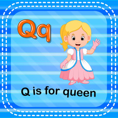 Flashcard letter Q is for queen