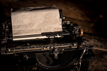 blank sheet in a typewriter
