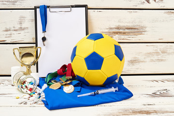 Sportsman's awards, equipment and drugs. Performance enhance by medicines and cheating. Football...
