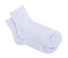 white sock isolated on white background