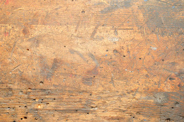Old used dirty workbench for background or texture. - obrazy, fototapety, plakaty