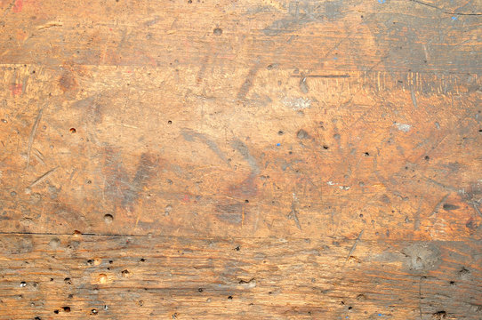 Old used dirty workbench for background or texture.