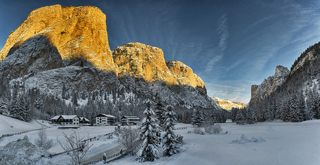 Vallunga winter landscape at the morning