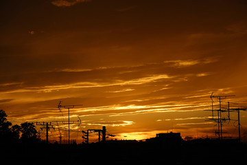 下町の夕焼け空_764