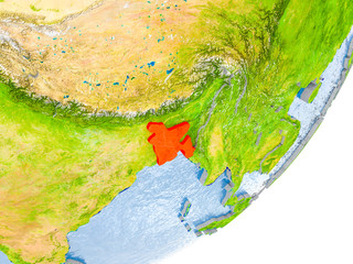 Map of Bangladesh on Earth